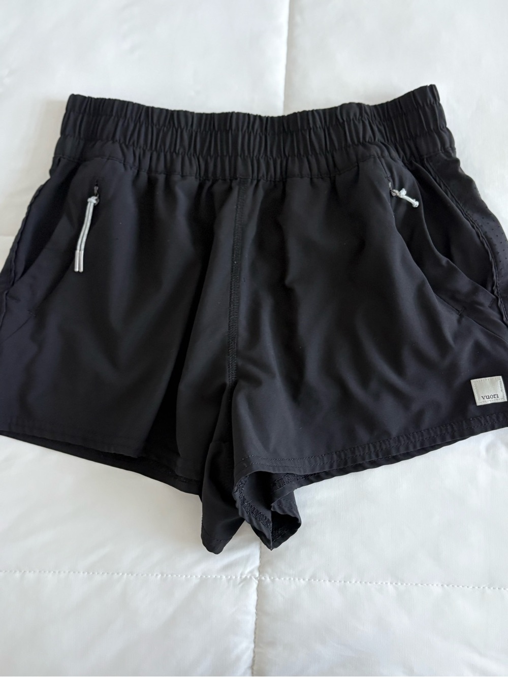 Vuori Black Women's Performance Shorts with Drawcord Pockets